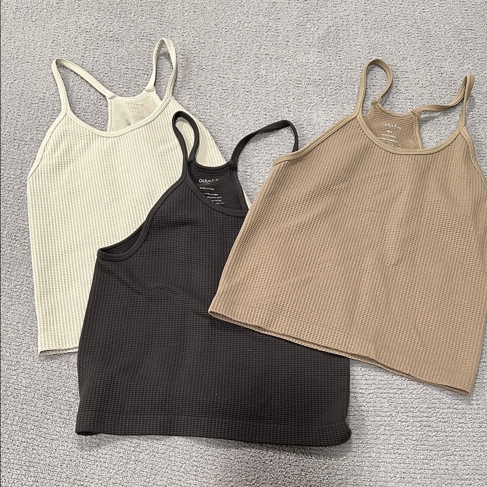 Women's Ribbed Tank Tops - Black, Cream, Tan